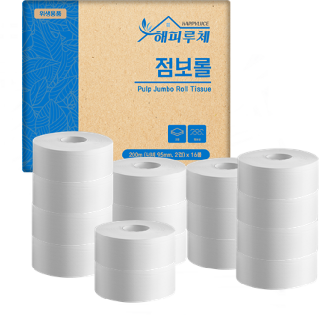 해피루체 점보롤 200M 2겹, 16롤, 1세트