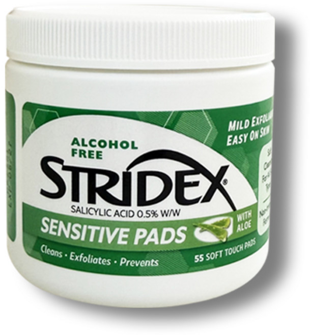 Stridex 센스티브 패드 55매 핌플 모공 각질 블랙헤드 피지제거 클렌징티슈, 1개, 55매입