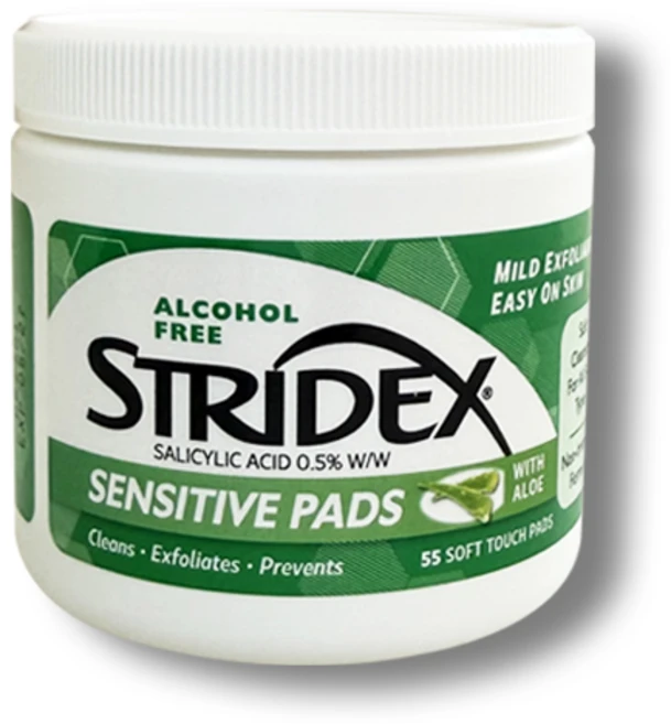 Stridex 센스티브 패드 55매 핌플 모공 각질 블랙헤드 피지제거 클렌징티슈, 1개, 55매입 - 쿠팡