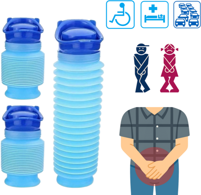 간편 접이식 이동식 화장실 비상휴대용 간이 소변기, 블루, 1개