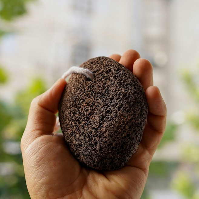 발각질 제거 화산석 현무암 돌, 1개, 1매입