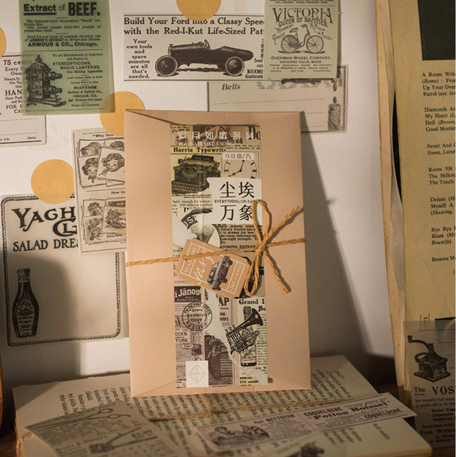 빈티지 레트로 라벨 레터링 종이 배경지 페이퍼 2재질 6종, 3.에일린 (ME-1661), 옵션선택