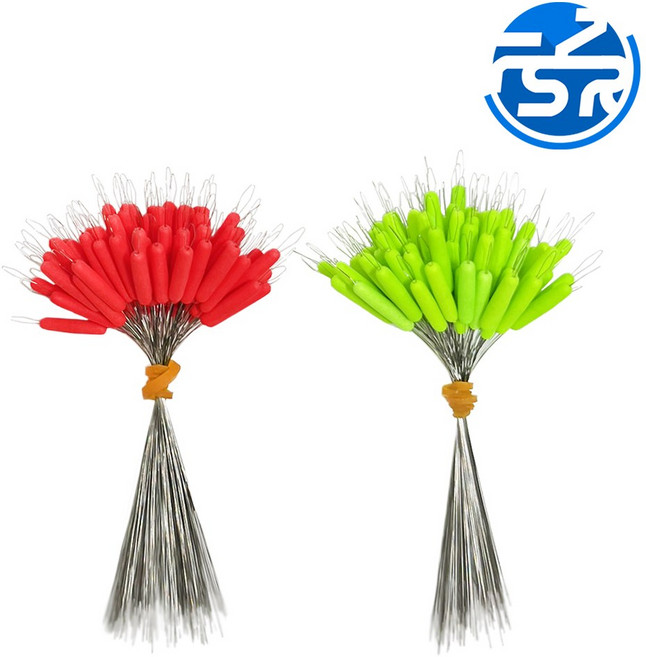 멈춤 발포찌 100개입 일자형 4호 어신 목줄찌 벵에돔 학꽁치 저부력, 그린(100개입)