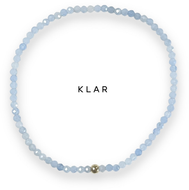 클라(KLAR) 천연 아쿠아마린 14k 원석팔찌 (2미리 컷팅)
