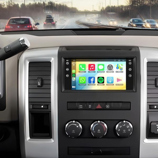 8코어 64GB 10.2인치 QLED 터치스크린 자동차 라디오Dodge RAM용 1500 2500 2009 3500 2009 2010 2011 2012 카플레이 및 안드로이드, 7 Inch