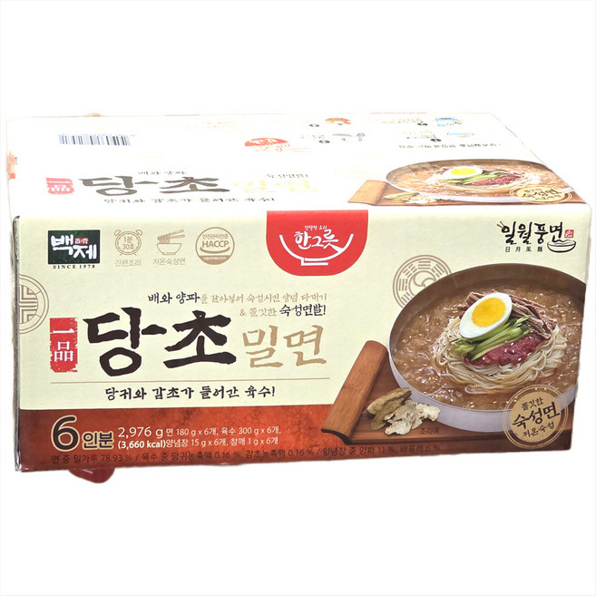 백제 밀면 간편식 여름면, 496g, 6개