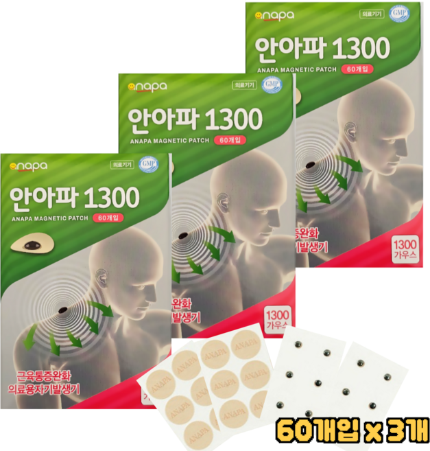ANAPA 안아파1300 자석패치 60개입, 3개