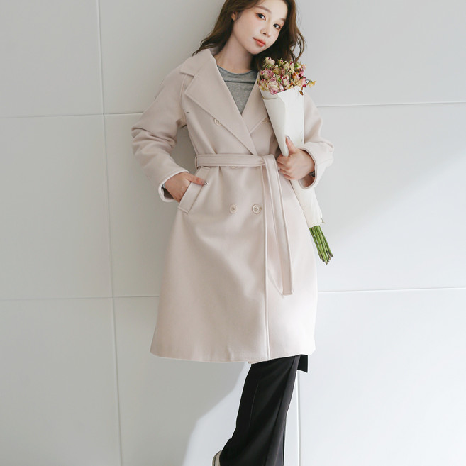 죠니제리 여성 겨울 카라넥 롱 코트 울혼방 카라넥 루즈핏