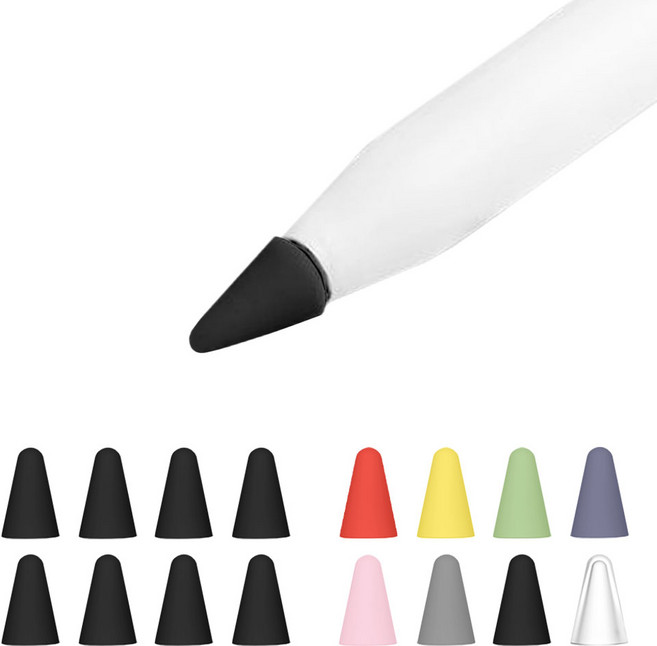 리아몬트 애플펜슬 펜촉 펜슬 팁 커버 실리콘 보호캡, 1세트, 블랙+혼합색상