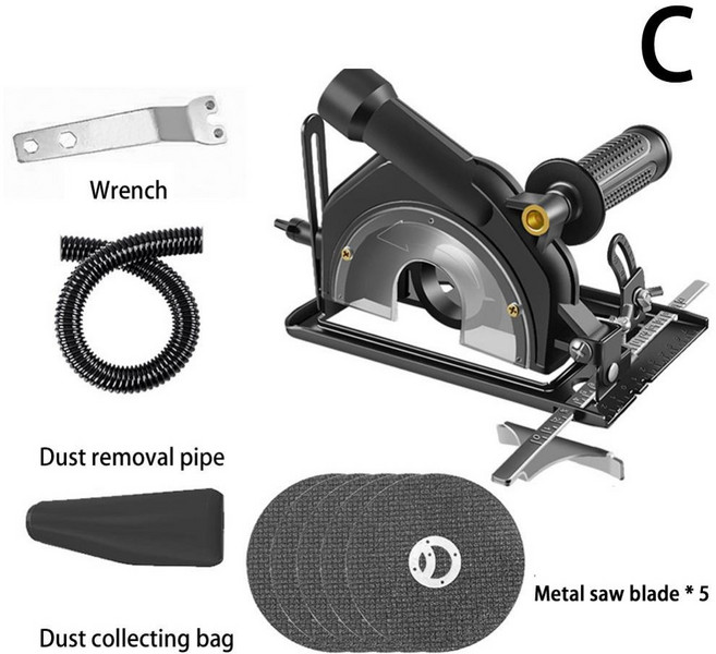 업그레이드 된 앵글 그라인더 스탠드 범용 고정 홀더 슬라이딩 핸들 브래킷 45 조절 가능한 기계베이스, Set C, 1개