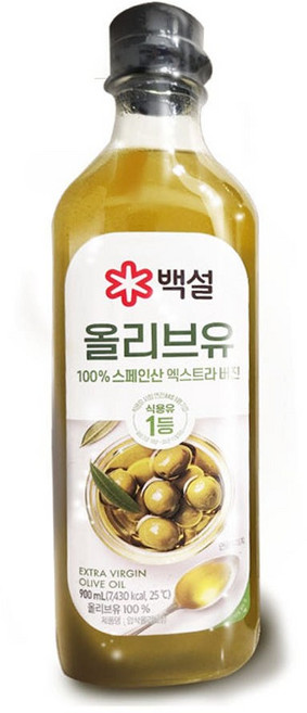 CJ제일제당 백설 압착 올리브유, 1개, 900ml