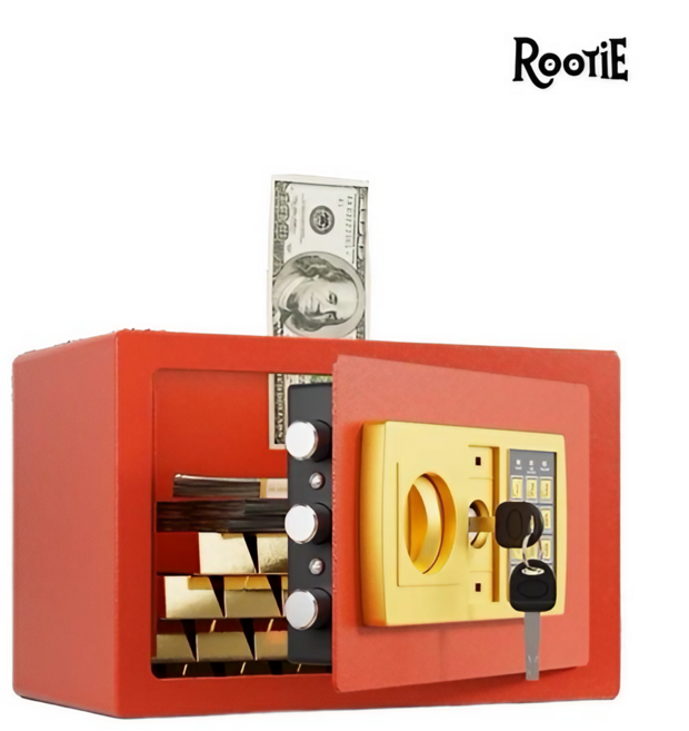 루티 미니 소형 금고 가정용, 레드