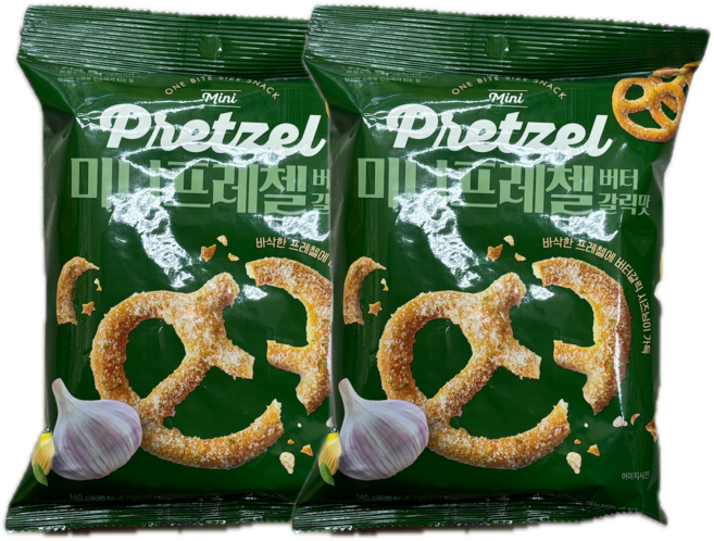 노브랜드 미니프레첼 버터갈릭맛, 2개, 140g