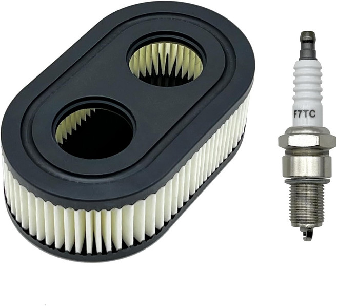593260 Troy-Bilt TB110 TB115 TB200 TB230 TB330 TB370 잔디깎이용 스파크 플러그가 장착된 에어 필터 - 장착 BS 550E 500EX 625, 1 Air Filters+