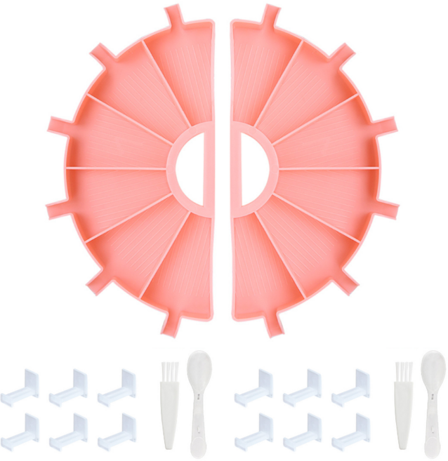 블링블링 보석십자수 반달 트레이 세트, 1세트, 핑크
