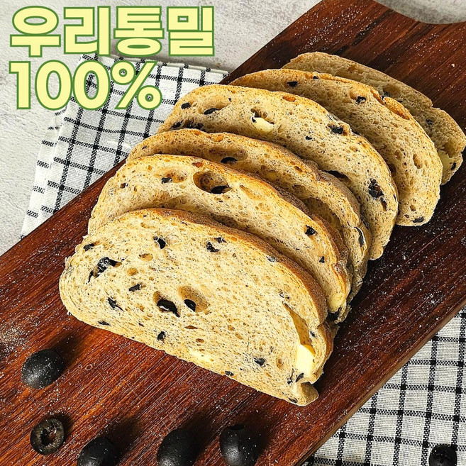 향연지 100프로 우리밀 올리브치즈 치아바타 175g+호두건포도깜빠뉴 210g 통밀가루가 아닌 원곡그대로 통밀빵, 1개