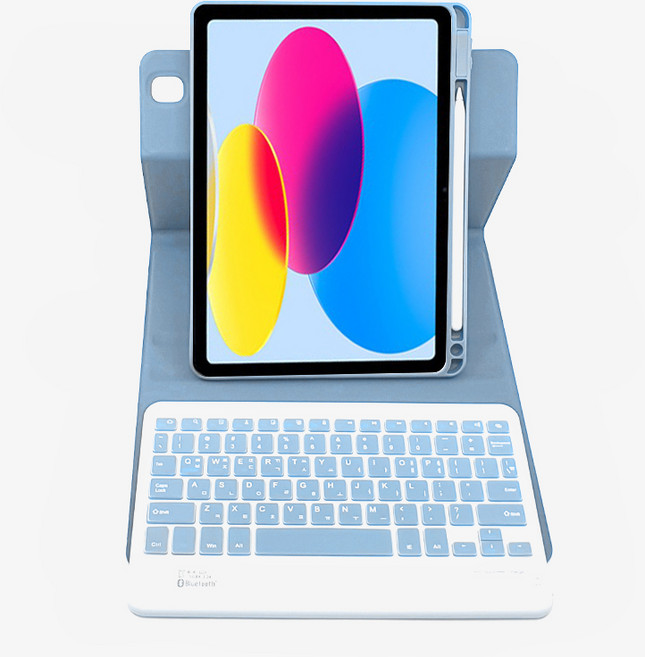 아이패드 A18 12세대 A16 11세대 10세대 10.9 공용 애플펜슬 수납 호환 콤비 회전 블루투스 키보드 케이스, 소다, 1개