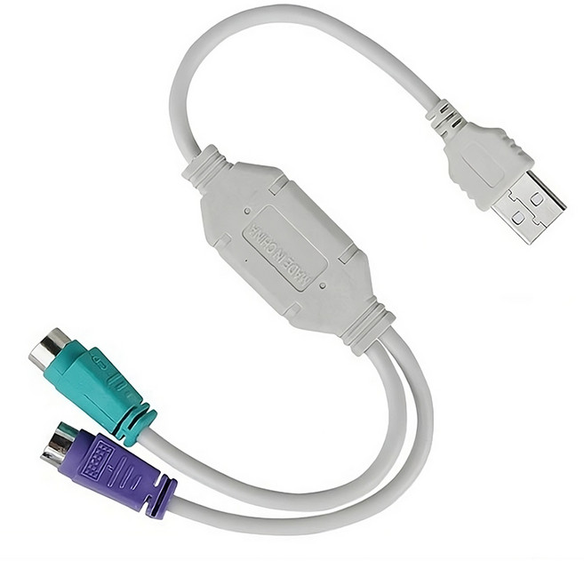 【易控王】USB 轉 PS2 / USB轉PS2鍵盤滑鼠 / USB轉PS/2母, 1個, 40-704-01