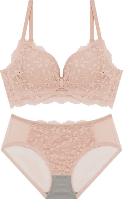 [뽕브라마켓] 2cm 셔링리본 노와이어 볼륨브라set 들뜸제로 볼륨업 매쉬 레이스 속옷세트