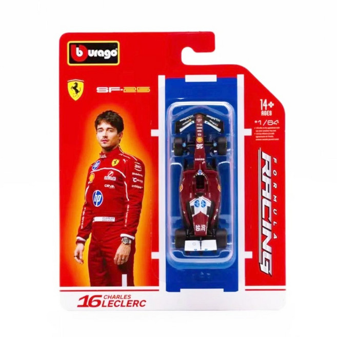 브라고 1:64 스쿠데리아 페라리 F1 SF-25 No.16 2025 시즌 - 샤를 르끌레