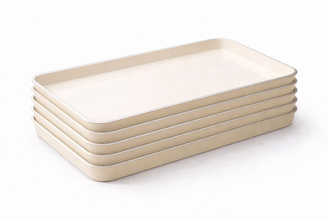 스탠다 화이트 플라스틱 트레이 쟁반 서빙 받침대, 5개