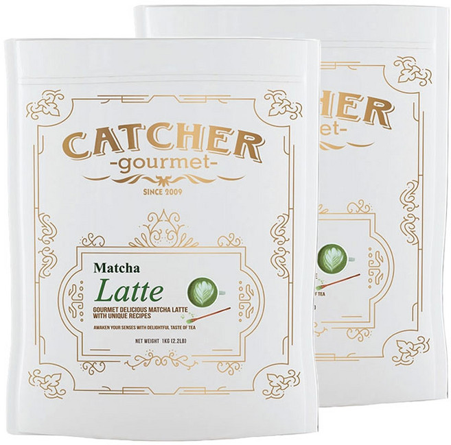 캐처 프로페셔널 말차 라떼 파우더 1kg 2개세트, 2개, 1개입