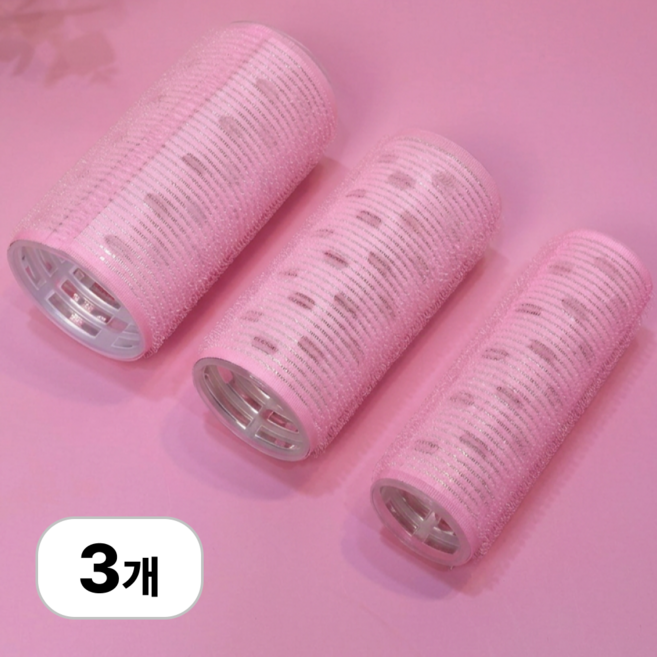 로멀리 열전도 앞머리 헤어 구르프, 3개, 핑크