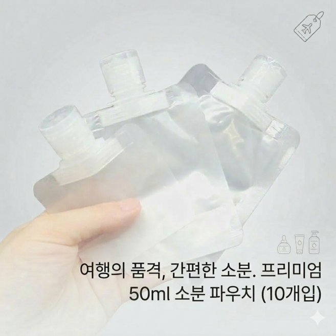 여행용 휴대용 화장품 소분용기 샴푸 로션 공병, 10개, 50ml