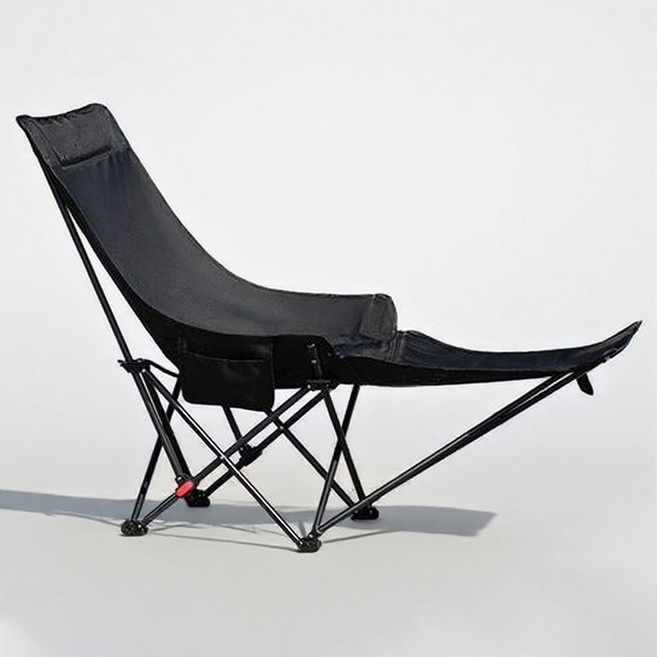희요 발받침 캠핑의자 각도조절 접이식 릴렉스 체어, 1개, 블랙