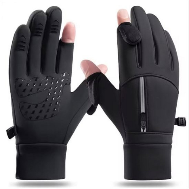 [RCM] 라이더 메이트 투핑거 지퍼 장갑 - 손가락 트임 기모 주머니 장갑