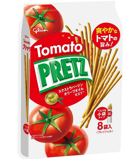 glico 格力高 PRETZ 百力滋 蕃茄脆棒 8包, 109.6g, 1袋