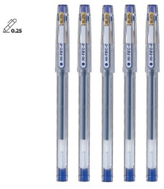 PILOT 하이테크-C 0.25mm 5개 파일롯트 HI-TEC-C 젤 잉크 볼펜, 블루5개