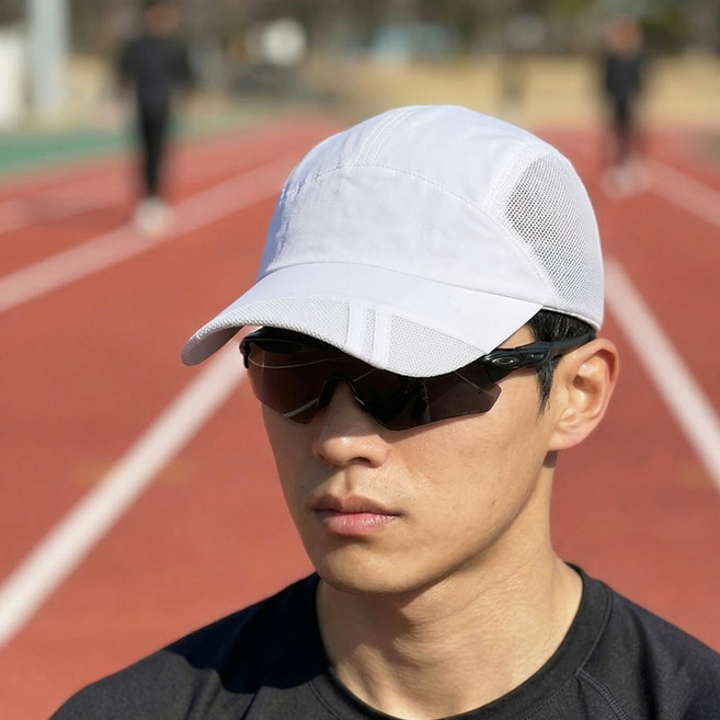 윈드러너 경량 메쉬 러닝 모자, 1개, 화이트