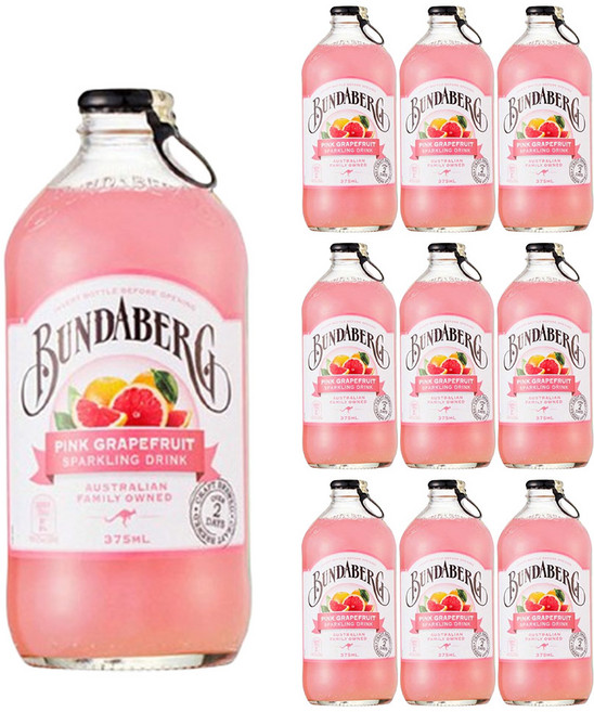 분다버그 핑크 그래이프푸르트 탄산음료, 375ml, 10개