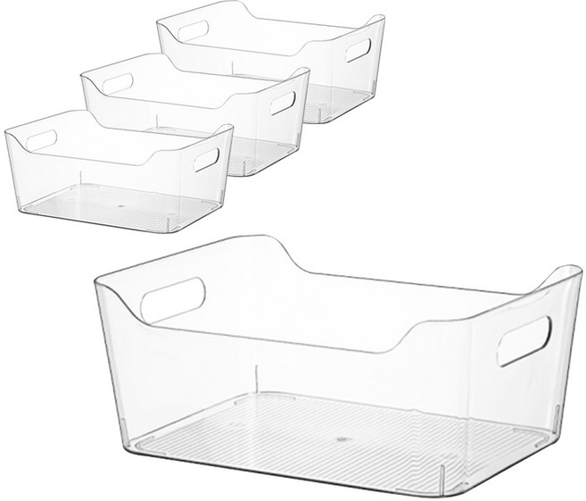 파인키 냉장고 하부장 정리 트레이 수납 바스켓, 4개