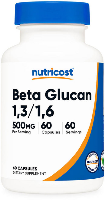 뉴트리코스트 베타 글루칸 캡슐 60 캡슐 1병 1서빙 500mg 60회분 Beta Glucan Capsules [500 MG] [60 CAPS], 60정, 1개