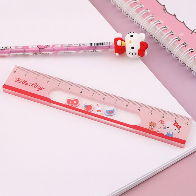 헬로키티 쉐이커 자 15cm 1개, 레드혼합