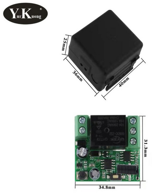 원격 제어 스위치 ASK RF 24V 18V 버튼 12V OFF 무선 ON 푸시 433 14V 9V 스마트 16V 5V, 02 1Receiver ONLY, 2) 1Receiver ONLY