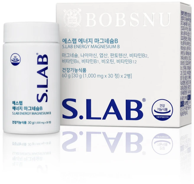 서울대 밥스누 에스랩 에너지 마그네슘B (1 000mg x 30정) x 2병 / 30일분, 60g, 60정, 1개 - 쿠팡