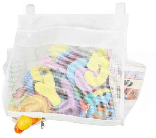 카이로스 컨퍼니 욕실그물망 장난감 정리망 목욕놀이 그물망 수납, 화이트, 1개