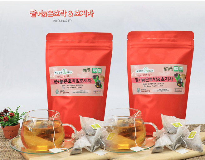 팥+늙은호박&호지차1+1, 40g, 25개입