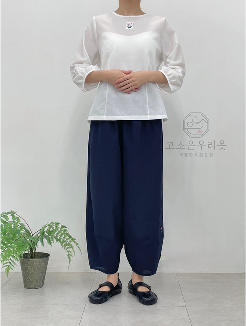 고소은우리옷 여자생활한복 튤립 블라우스 항아리바지 한벌
