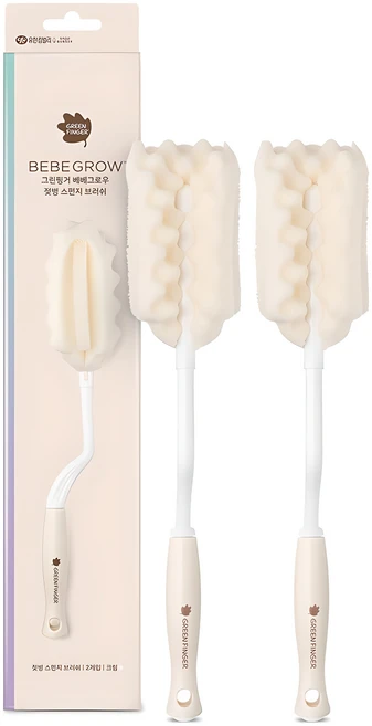 베베그로우 젖병 세척솔, 2개, 크림 - 쿠팡