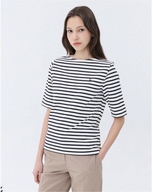 헤지스 [면100%]네이비 스트라이프 반소매 티셔츠 YMWSTS5B322N2