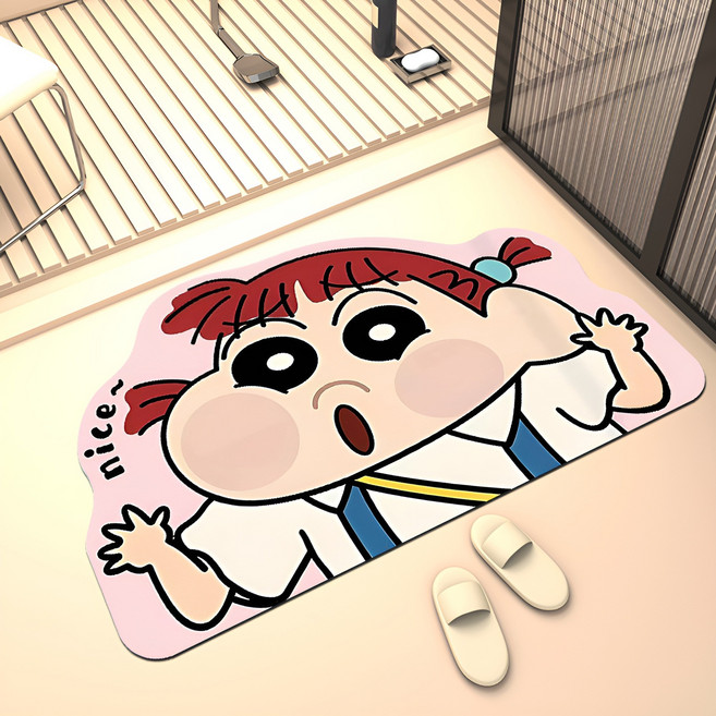 욕실 발매트 규조토 미끄럼 방지 속건 화장실발매트 주방 문어귀 매트 러블리걸, 푸른색여자아이3