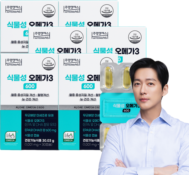 주영엔에스 식물성 오메가3 600 30g, 6개, 30정