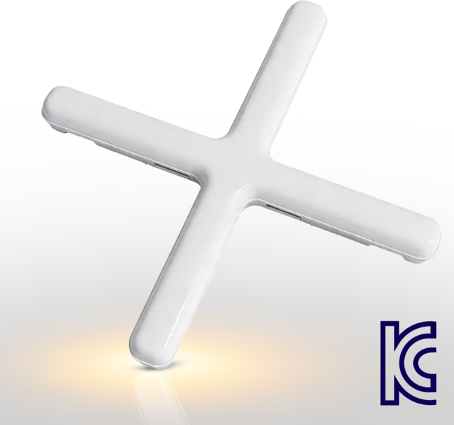 WHAREIDI 십자등 LED 조명 60W 전등 형광등 6500K, 주광색, 1개