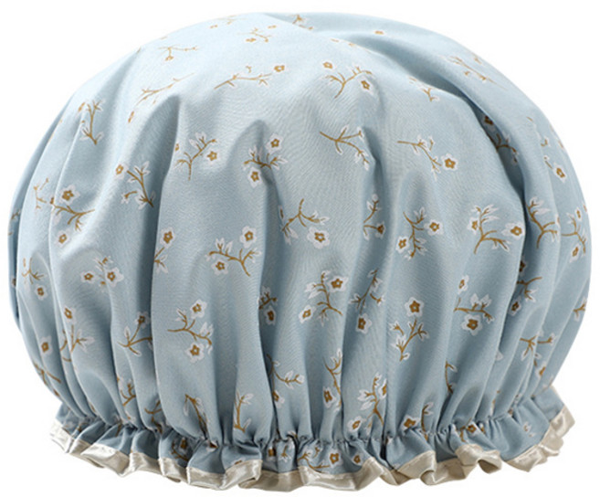 샤워 헤어캡 세안 방수 밴드형 사우나 샤워모자, 1개, 플라워그린