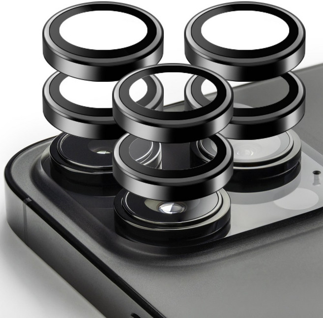 다이아큐브 아이폰16프로 아이폰16프로맥스 공용 저반사 AR 빛번짐 방지 오염방지 김서림방지 카메라 렌즈 메탈링 보호필름, 2개