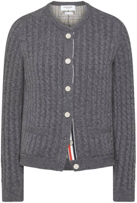톰 브라운 캐시미어 케이블 니트 가디건